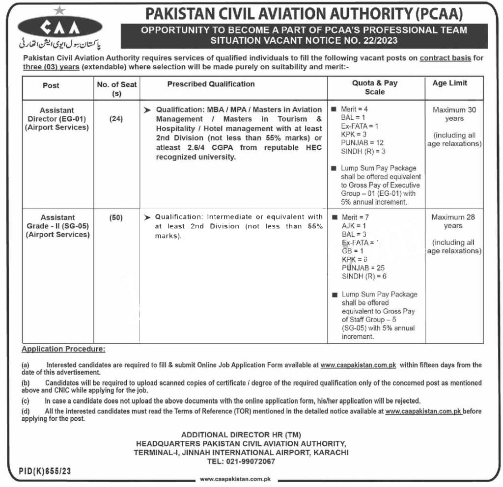 Pakistan Civil Aviation Authority Jobs 